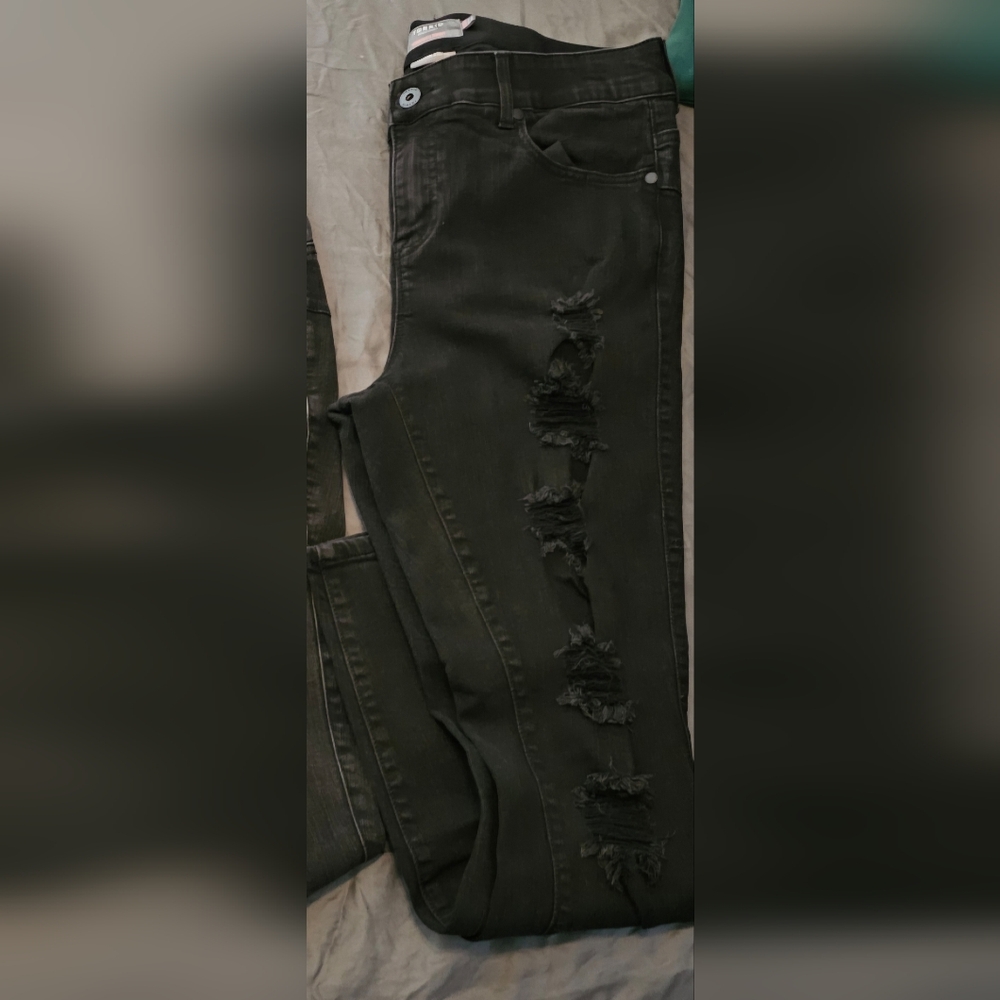Torrid Premium Bombshell Black Ripped Skinny Jeans - image 1